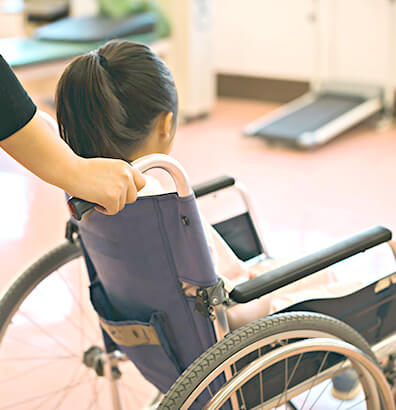 Girl in wheelchair