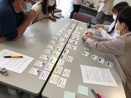 Scene of training, playing card games