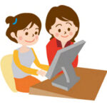 デイジー図書を読んでいるイラスト